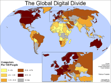 A map of the global digital divide.