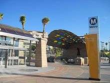 One of the entrances to Mariachi Plaza station.