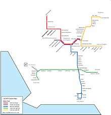 The Metro rail system map.  Notice the transfer stations and the concurrency.