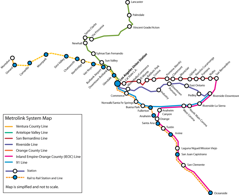 Metrolink system map