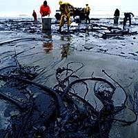 An oil spill.