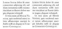 Two columns of sample "Lorem Ipsum" text, the left formatted slightly differently than the right.