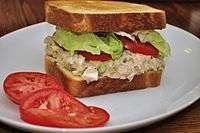 Tasty toasted tuna salad sandwich