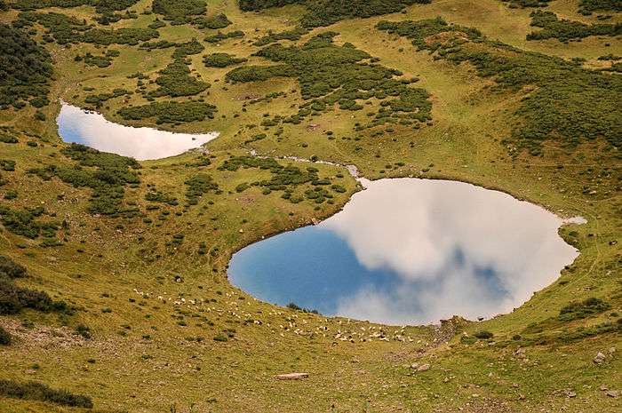 Lake Vorozheske (hydrological natural monument), located in Svydovets mountain range of the Ukrainian Carpathians