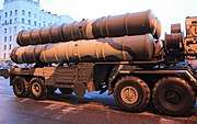 S-400 surface-to-air missile launcher.