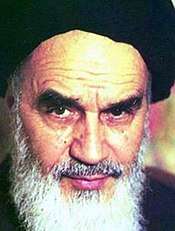 Ayatollah Khomeini, then Supreme Leader of Iran who issued the fatwa