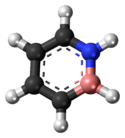 Ball-and-stick model of the 1,2-dihydro-1,2-azaborine molecule