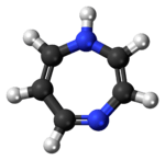 Ball-and-stick model of the 1,4-diazepine molecule