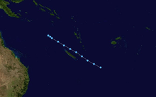 Track map of a Tropical Depression to the south of Vanuatu