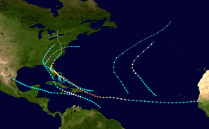 Track map of the 1928 Atlantic tropical cyclones