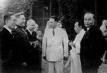 Yeo Woon-Hyung (far right) at the US-Soviet Joint Commission (1947) alt text