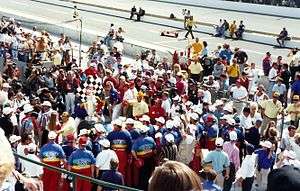 Victory Lane at the inaugural Brickyard 400 at Indianapolis Motor Speedway in 1994