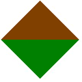 A two toned diamond representational symbol