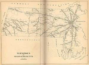 Figure 1 - Map of the turnpikes of Eastern Massachusetts
