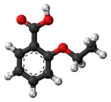 Ball-and-stick model of the 2-ethoxybenzoic acid molecule