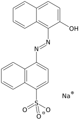 Kekulé, skeletal formula of acid red 88