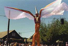 Stiltwalker at the 2000 Fremont Solstice Parade