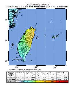331大地震震度圖