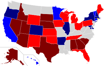 2010 Gubernatorial election results map