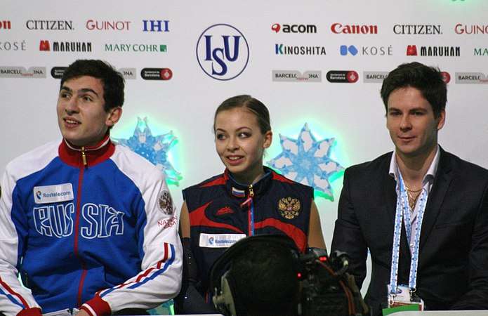 2014 ISU Junior Grand Prix Final Daria Beklemisheva Maxim Bobrov Sergei Komolov IMG 2100.JPG