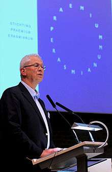 Director Max Sparreboom announcing the 2015 Erasmus Prize