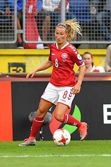 Nielsen during the UEFA Women's Euro 2017 semi-final against Austria.