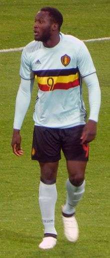 Lukaku playing for Belgium in 2017