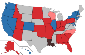 Color coded map of 2020 Senate races