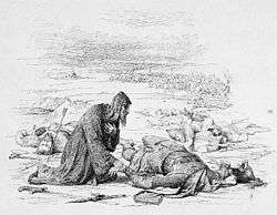 Bishop Cyril finds headless body of Grand Duke Yuri on the field of battle of the Sit River.