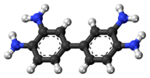 Ball-and-stick model of the 3,3'-diaminobenzidine molecule