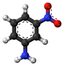 Ball-and-stick model of the 3-nitroaniline molecule