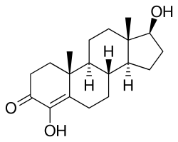 Skeletal formula of 4-hydroxytestosterone