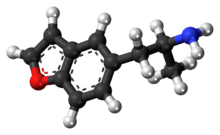 Ball-and-stick model of the 5-APB molecule