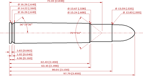 CIP compliant schematic of the .505 Magnum Gibbs
