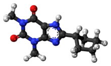 Ball-and-stick model of the 8-CPT molecule