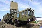 The all-altitude detection radar 96L6E of S-300/400 systems, mounted on the chassis of MZKT-7930.