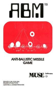 Cover art for 1990 video game ABM for apple 2