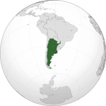 Map showing Argentina