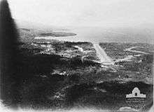 Aerial view of an airstrip