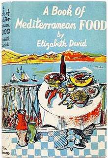 book jacket with bright coloured exterior scene of Mediterranean seafront