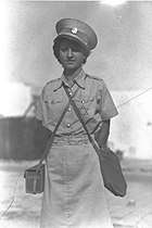 A female Magen David Adom paramedic in the Tel Aviv civil defense 1939