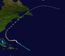 Weather map featuring the first hurricane of the season