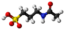 Ball-and-stick model of the acamprosate molecule