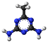 Ball-and-stick model of the acetoguanamine molecule