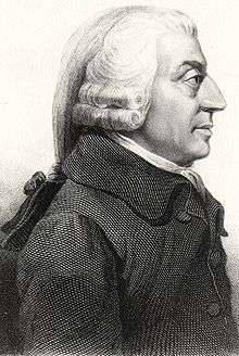 Profile painting of Adam Smith, done in pencil.
