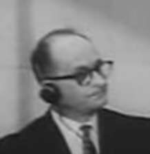 Photo of Adolf Eichmann during his trial