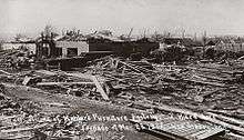 A Postcard Image Showing the Aftermath of 1917 Tornado Damage to The Kahler Co., New Albany, Indiana -