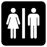 Pictogram showing symbol for unisex toilet