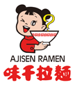Company logo of Ajisen Ramen, featuring a little girl in a red dress holding a bowl of ramen