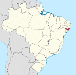Map of Brazil with Alagoas highlighted